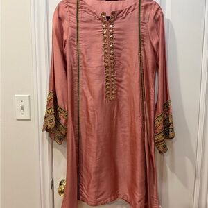 Elegant Pink Embroidered Dress